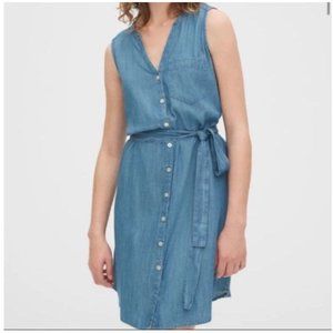 Gap Sleeveless Tencel Shirtdress